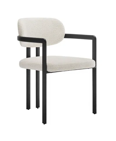 Modway Elio Barrel Fabric And Metal Dining Chair In Black