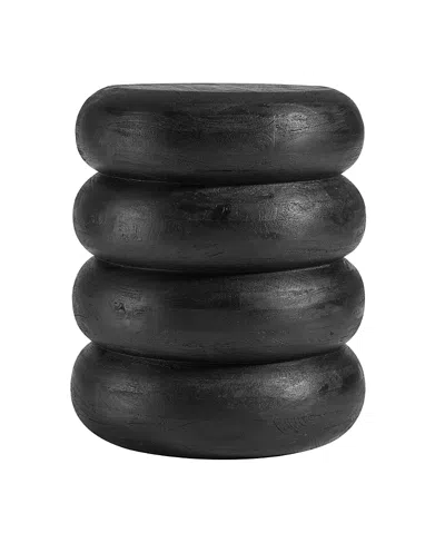 Modway Ellery Round Stacked Wood Side Table In Black