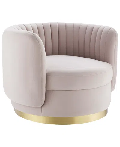 Modway Embrace Tufted Performance Velvet Swivel Chair In Pink