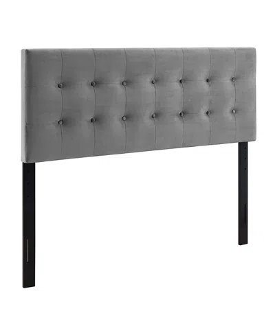 Modway Emily Biscuit Tufted Performance Velvet Headboard, King In Gray