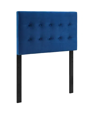 Modway Emily Biscuit Tufted Performance Velvet Headboard, Twin In Blue