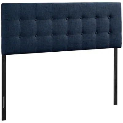 Modway Emily Navy Button-tufted Queen Fabric Headboard
