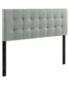 Modway Emily Upholstered Fabric Headboard In Gray