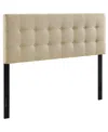 Modway Emily Upholstered Fabric Headboard In Neutral