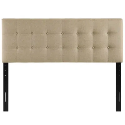 Modway Emily Upholstered Headboard In Beige Polyester Blend