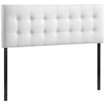 Modway Emily White Button-tufted Full Faux Leather Headboard