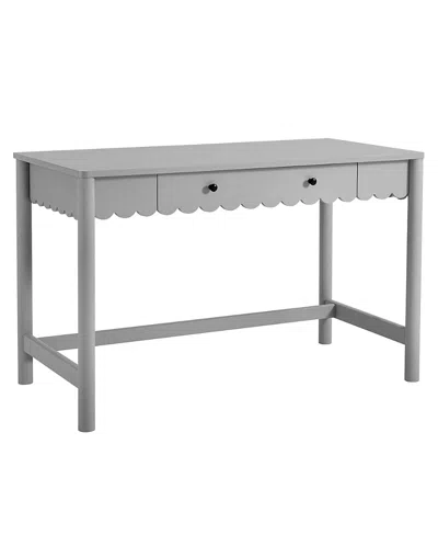 Modway Emmeline 1-drawer Scallop Writing Desk In Gray