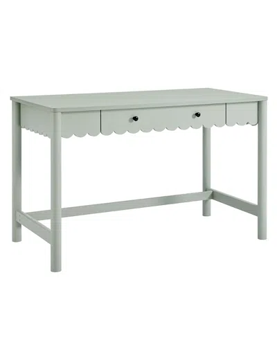 Modway Emmeline 1-drawer Scallop Writing Desk In Gray