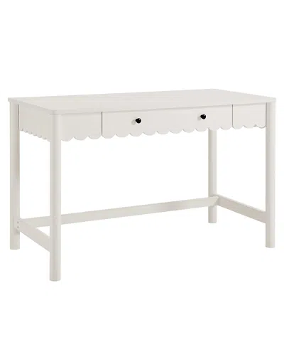 Modway Emmeline 1-drawer Scallop Writing Desk In White