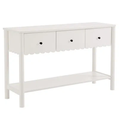 Modway Emmeline 3-drawer Scalloped Console Table In White