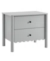 Modway Emmeline Scalloped 2-drawer Nightstand In Gray