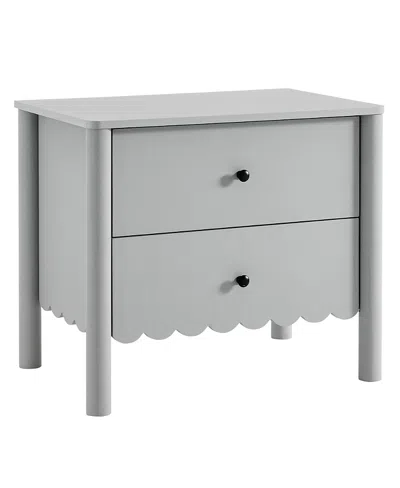 Modway Emmeline Scalloped 2-drawer Nightstand In Gray