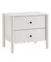 Modway Emmeline Scalloped 2-drawer Nightstand In White