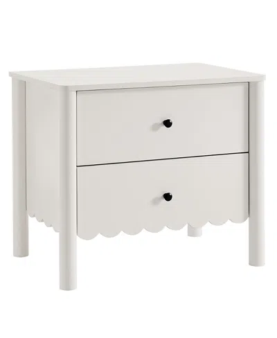 Modway Emmeline Scalloped 2-drawer Nightstand In White