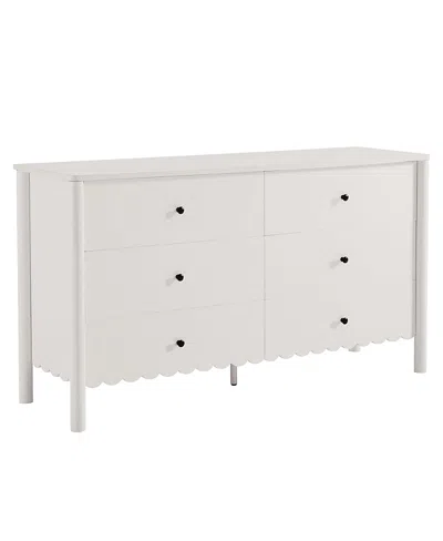 Modway Emmeline Scalloped 6-drawer Dresser In Neutral