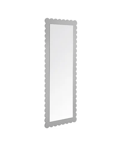 Modway Emmeline Scalloped Rectangle Floor Mirror In Gray