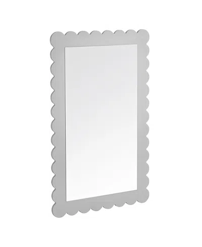 Modway Emmeline Scalloped Rectangle Wall Mirror In Gray