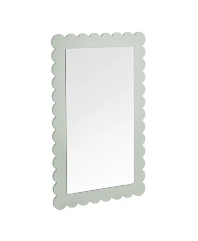 Modway Emmeline Scalloped Rectangle Wall Mirror In Green