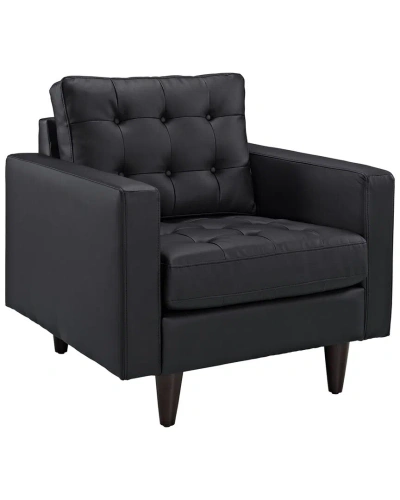 Modway Empress Bonded Leather Armchair In Black