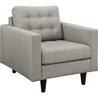 Modway Empress Light Gray Fabric Tufted Armchair