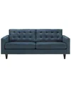 Modway Empress Upholstered Fabric Sofa In Blue