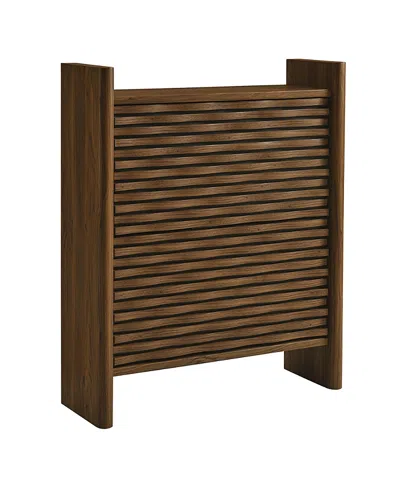 Modway Emric Wave Shoe Cabinet In Brown