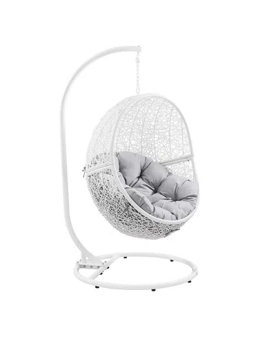 Modway Encase Outdoor Patio Rattan Swing Chair In Gray