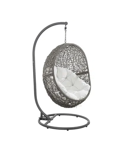Modway Encase Outdoor Patio Rattan Swing Chair In White
