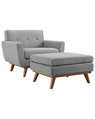 Modway Engage 2pc Armchair & Ottoman In Gray