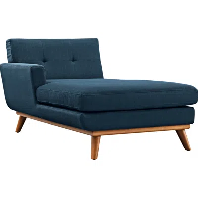 Modway Engage 36 1/2" Wide Azure Blue Fabric Tufted Left-arm Chaise