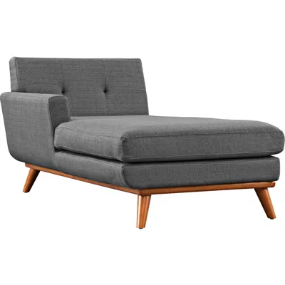 Modway Engage 36 1/2" Wide Gray Fabric Tufted Left-arm Chaise