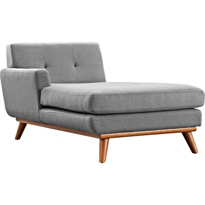 Modway Engage 36 1/2" Wide Gray Fabric Tufted Left-arm Chaise