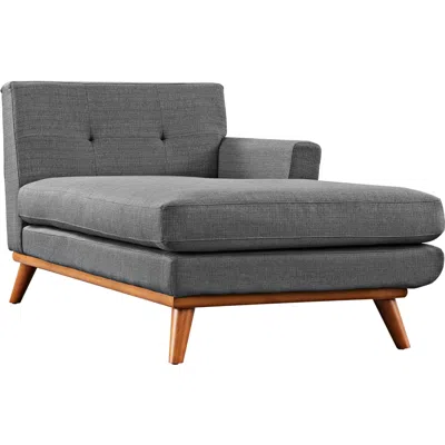 Modway Engage 36 1/2" Wide Gray Fabric Tufted Right-arm Chaise