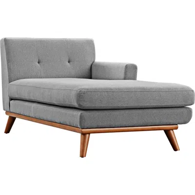 Modway Engage 36 1/2" Wide Gray Fabric Tufted Right-arm Chaise