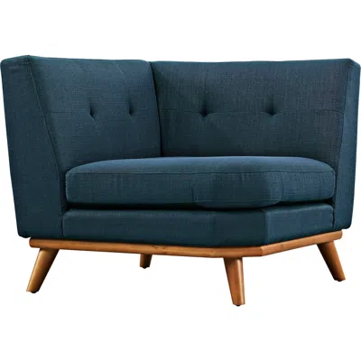 Modway Engage 39 1/2" Wide Azure Blue Fabric Tufted Corner Sofa