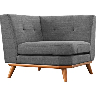 Modway Engage 39 1/2" Wide Gray Fabric Tufted Corner Sofa