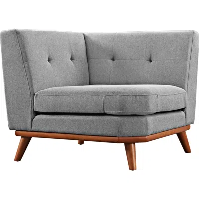 Modway Engage 39 1/2" Wide Gray Fabric Tufted Corner Sofa