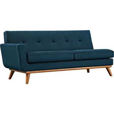 Modway Engage 67" Wide Azure Blue Fabric Tufted Left-arm Loveseat