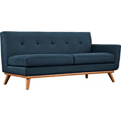 Modway Engage 67" Wide Azure Blue Fabric Tufted Right-arm Loveseat