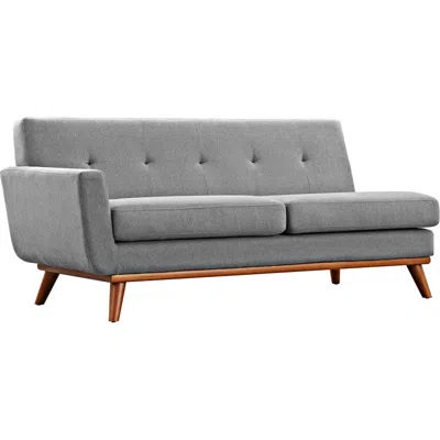 Modway Engage 67" Wide Gray Fabric Tufted Left-arm Loveseat