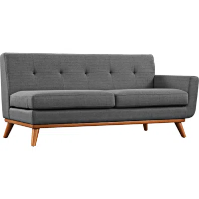 Modway Engage 67" Wide Gray Fabric Tufted Right-arm Loveseat