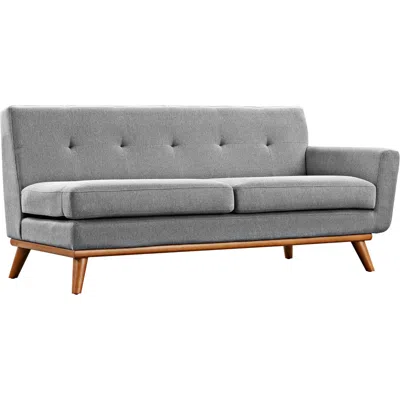 Modway Engage 67" Wide Gray Fabric Tufted Right-arm Loveseat