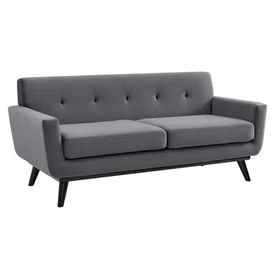Modway Engage Performance Velvet Loveseat In Gray Velvet