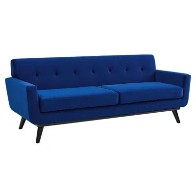 Modway Engage Performance Velvet Sofa In Navy Velvet