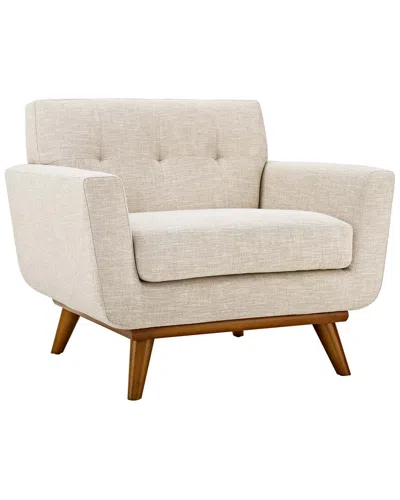 Modway Engage Upholstered Fabric Armchair In Beige