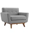 Modway Engage Upholstered Fabric Armchair In Grey