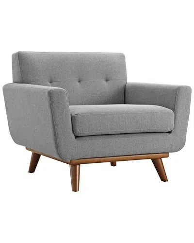 Modway Engage Upholstered Fabric Armchair In Grey