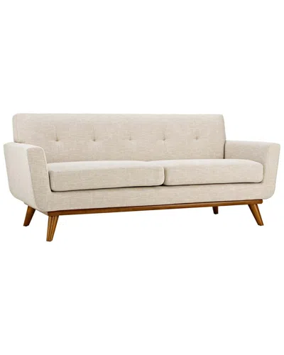 Modway Engage Upholstered Fabric Loveseat In Beige