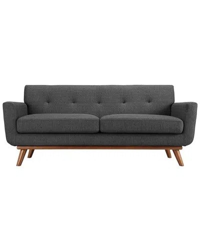 Modway Engage Upholstered Fabric Loveseat In Black