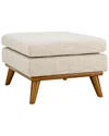 Modway Engage Upholstered Fabric Ottoman In Beige